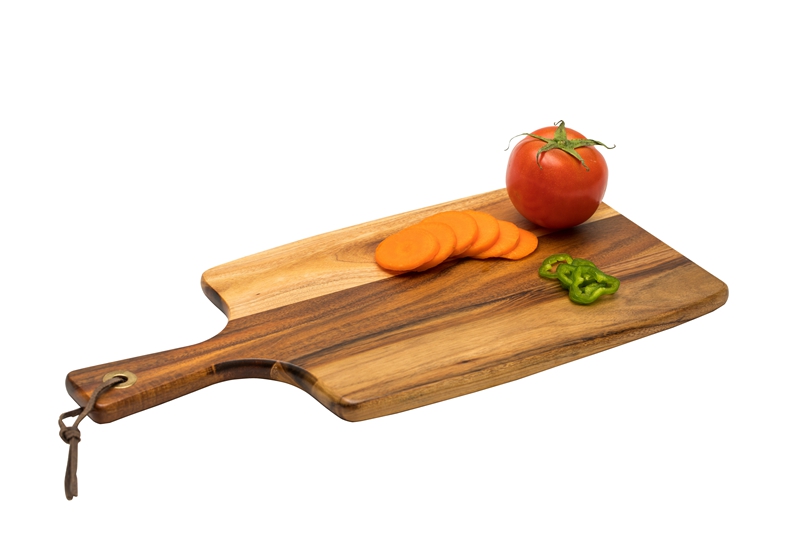 Acacia wood cutting board with handle