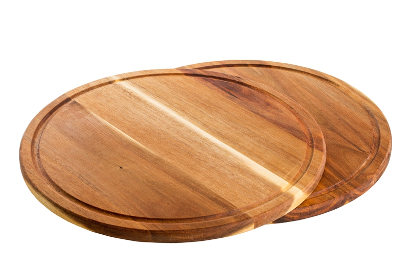 Rounded acacia wood cutting board