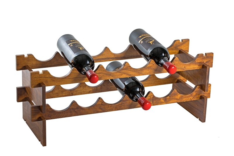 Acacia wood wine rack