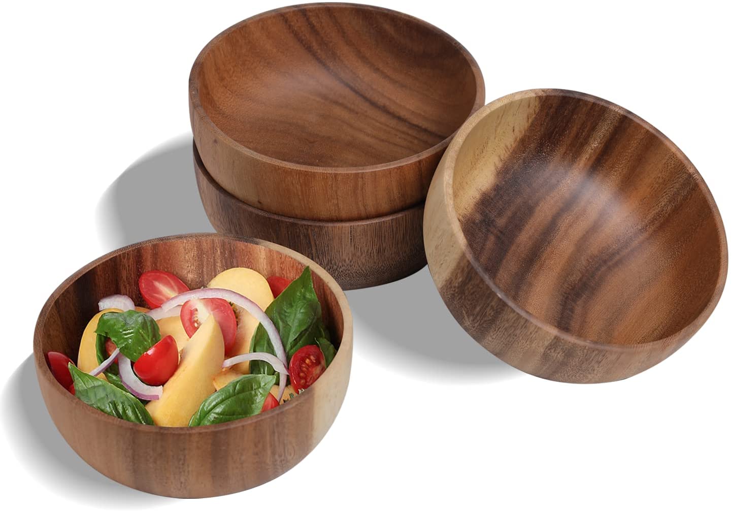 Acacia wood salad bowl for fruit and salad