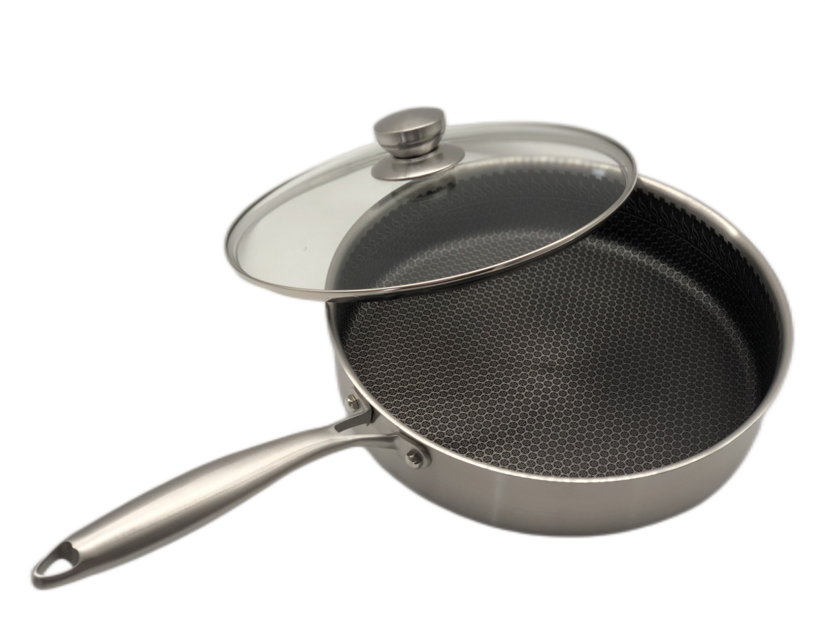 Stainless steel deep fry pan with lid