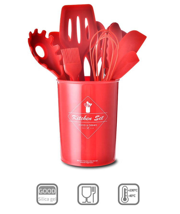 11pcs Silicone colorful kitchen utensil set