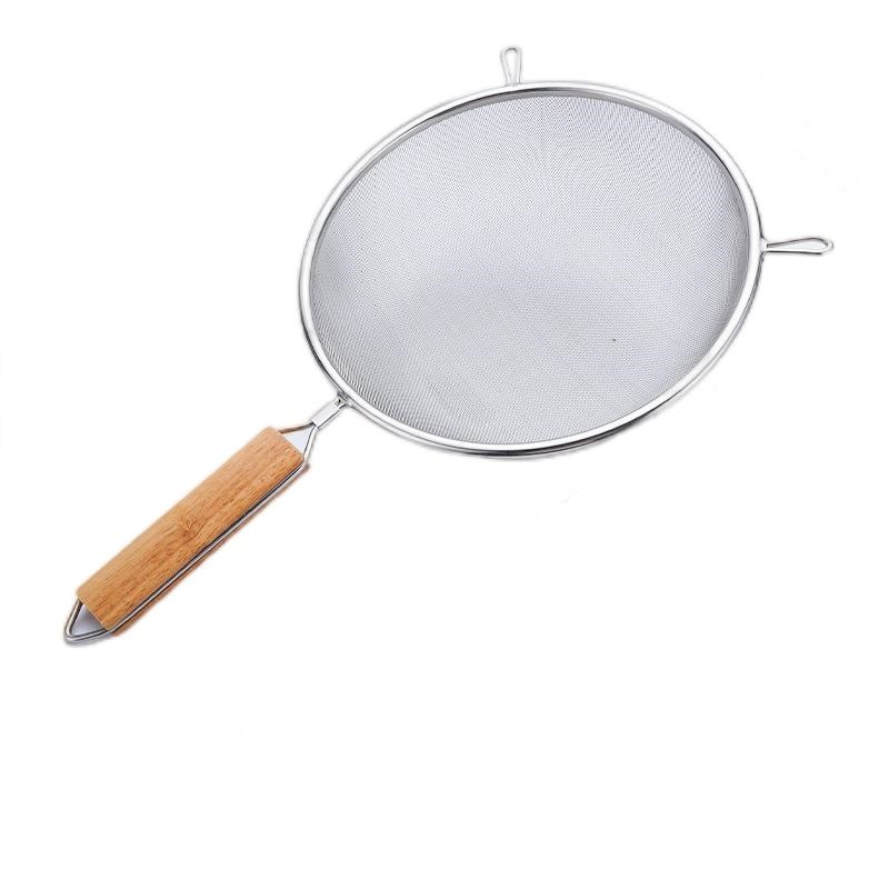 Stainless steel colander with wooden handle 