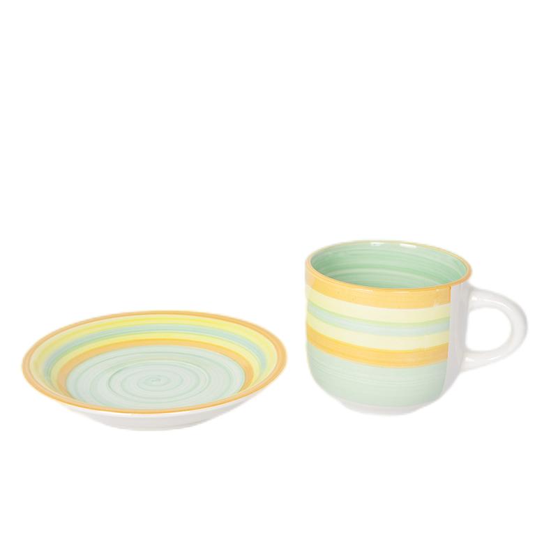 Stoneware tea cup and saucer set A