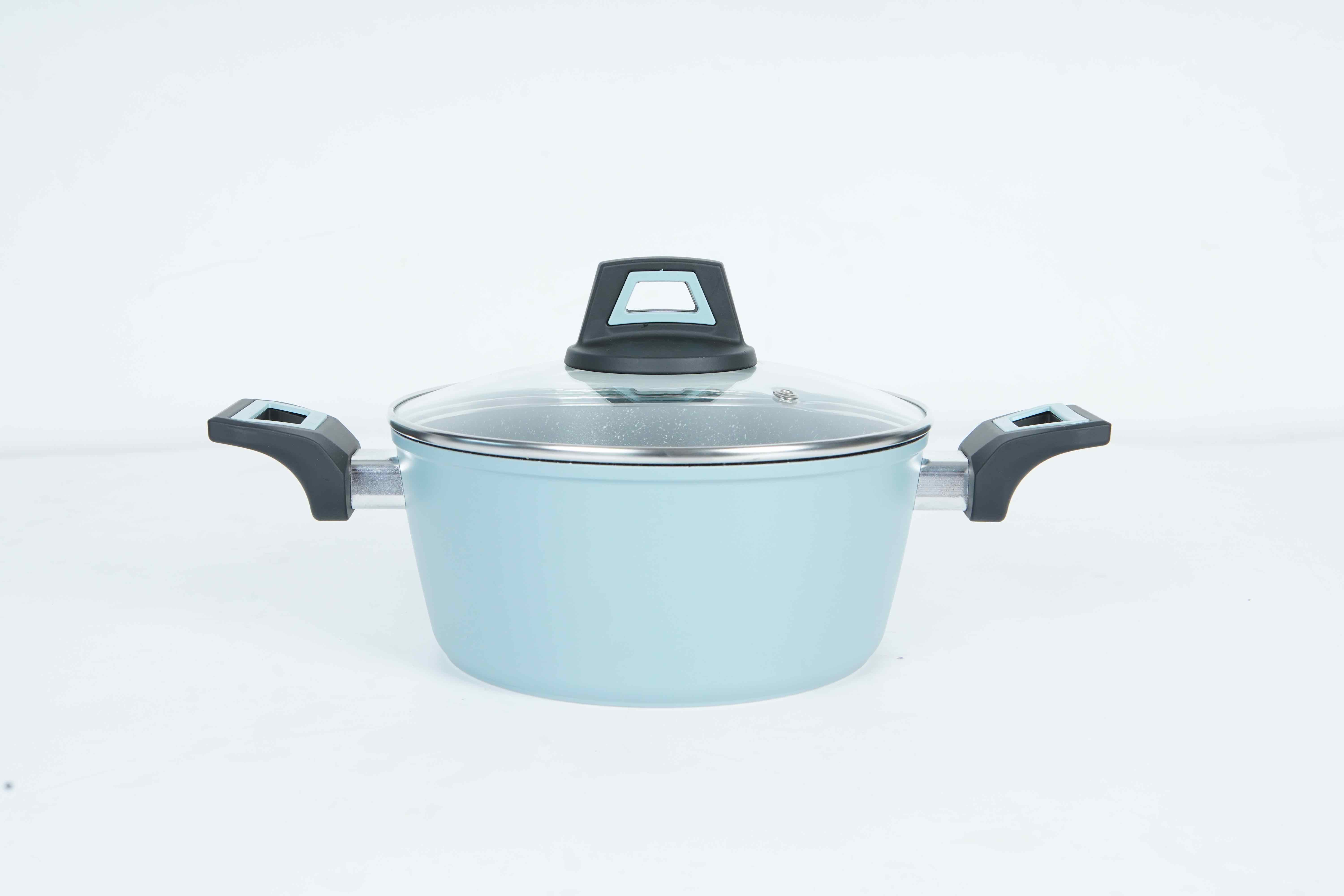 Forged sauce pot with new handle-blue