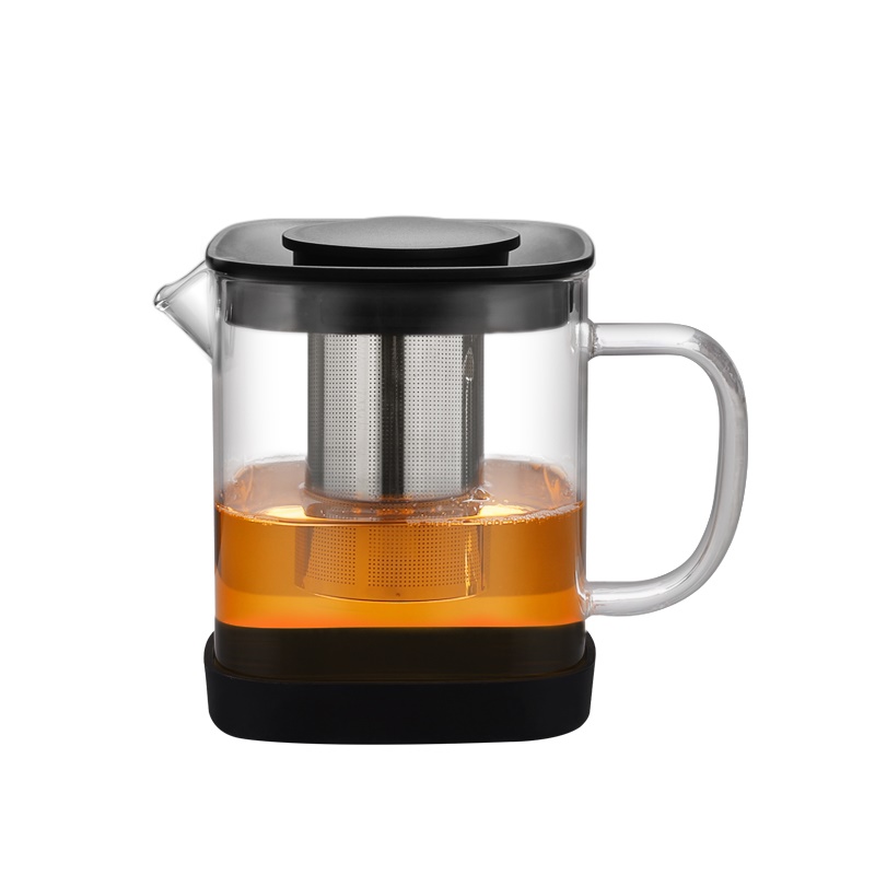 600ml borosilicate glass tea pot with silicone base