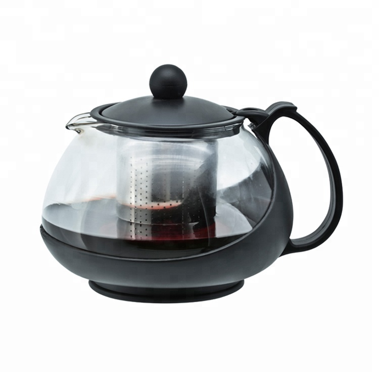 750ml borosilicate glass coffee pot with stainless steel tea strainer B