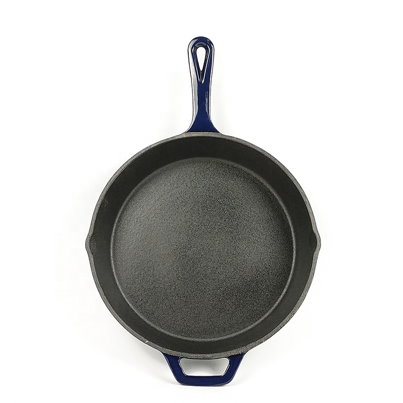 Cast Iron fry pan with side ear short handle