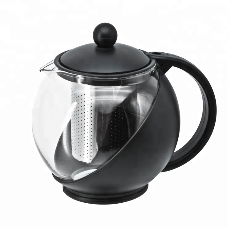 750ml borosilicate glass coffee pot with stainless steel tea strainer A