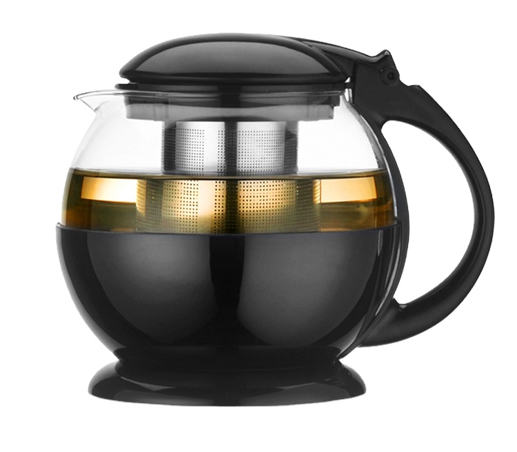 750ml borosilicate glass coffee pot with stainless steel tea strainer C