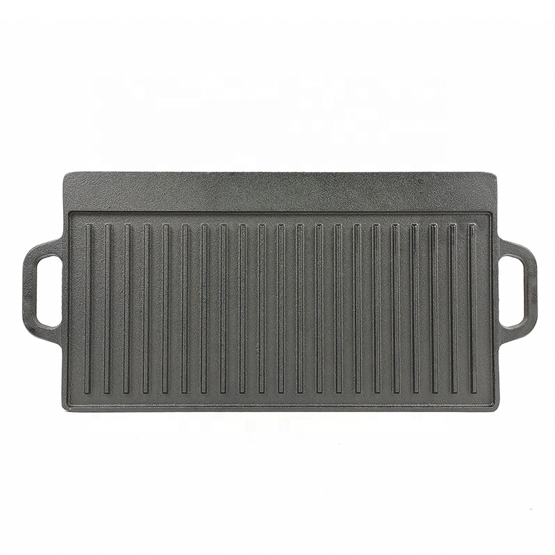 Cast Iron grill pan with griddle square shape