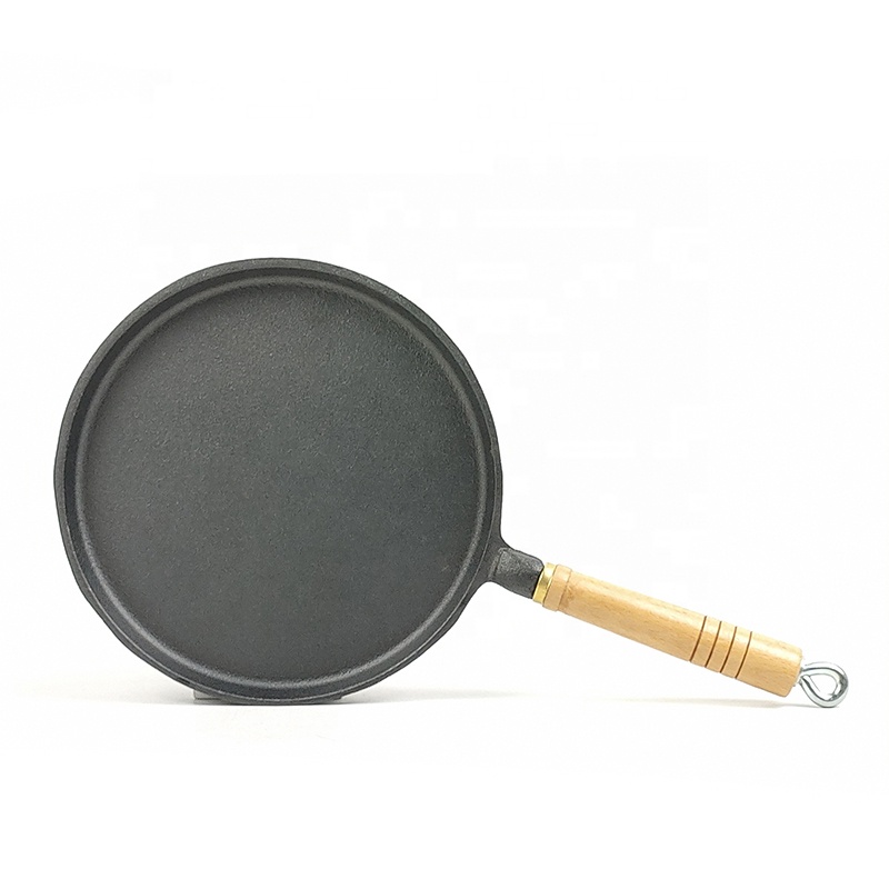 Cast Iron Pizza pan with wood handle 