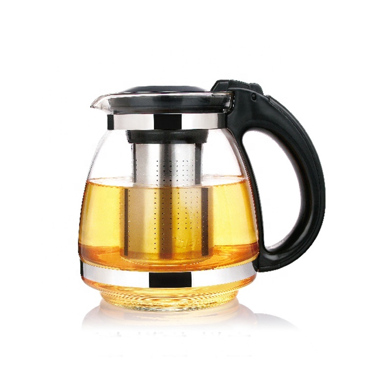 1500ml borosilicate glass tea pot with stainless steel tea strainer