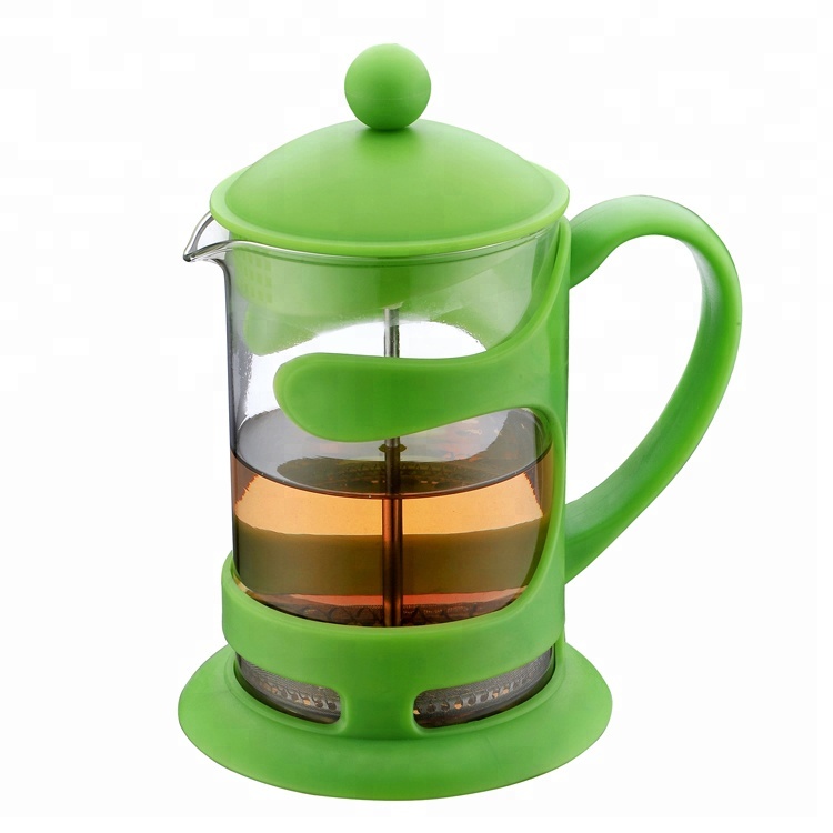 High borosilicate glass french coffee press with plasticl lid B