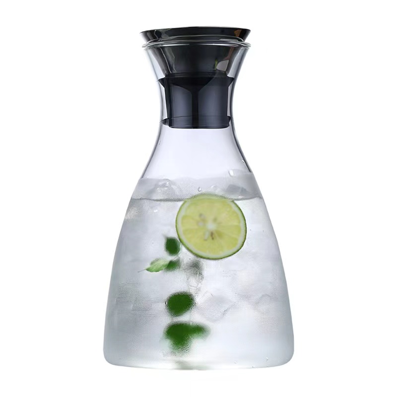 1250ml borosilicate glass tea pot with stainless steel lid