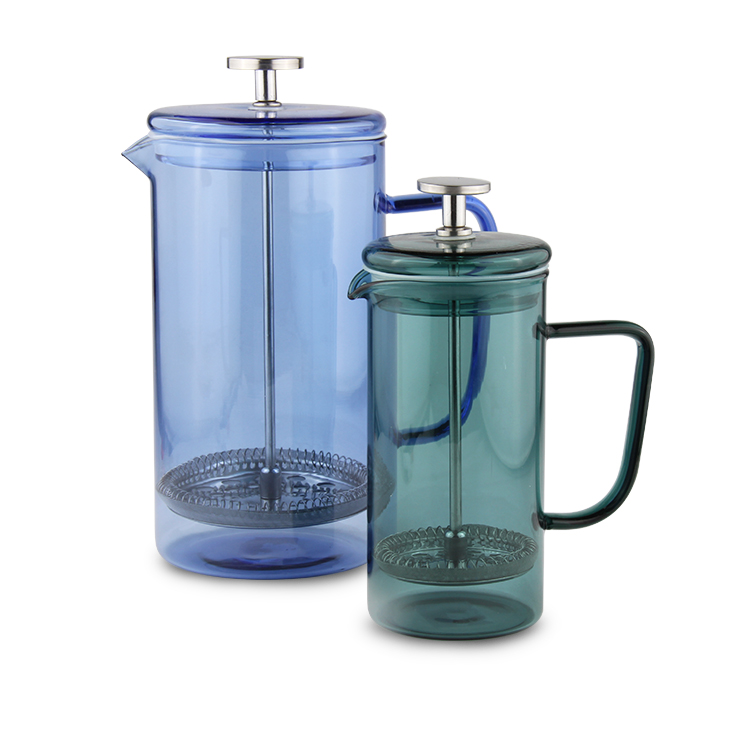 High borosilicate glass french coffee press with glass lid B