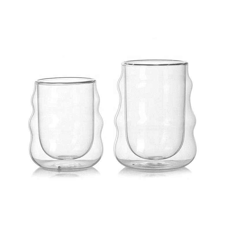 300ml high borosilicate glass double wall coffee cup