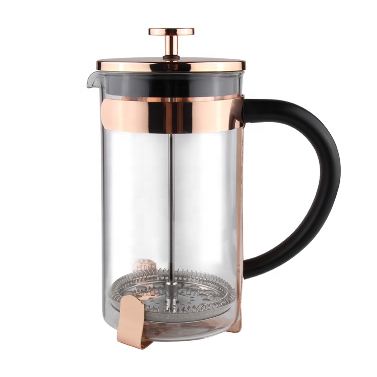 High borosilicate glass french coffee press with stainless steel lid F