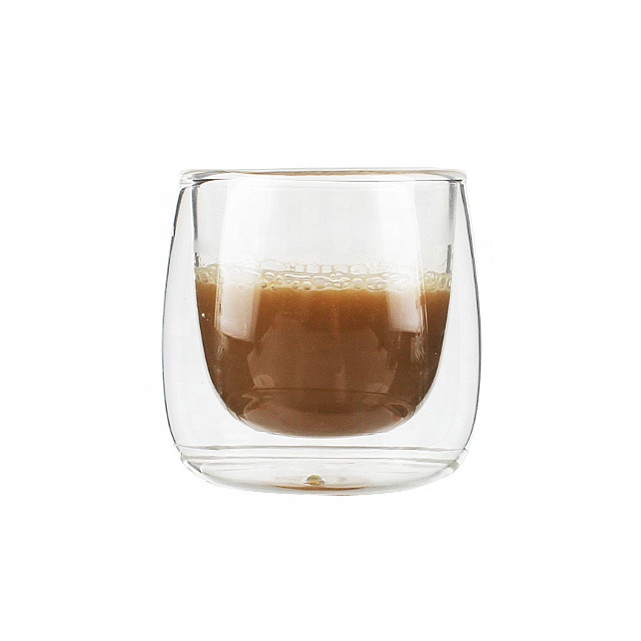 150ml high borosilicate glass double wall coffe cup