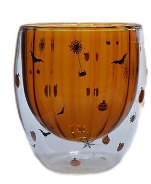 200ml high borosilicate glass double wall Hallowmas coffee cup