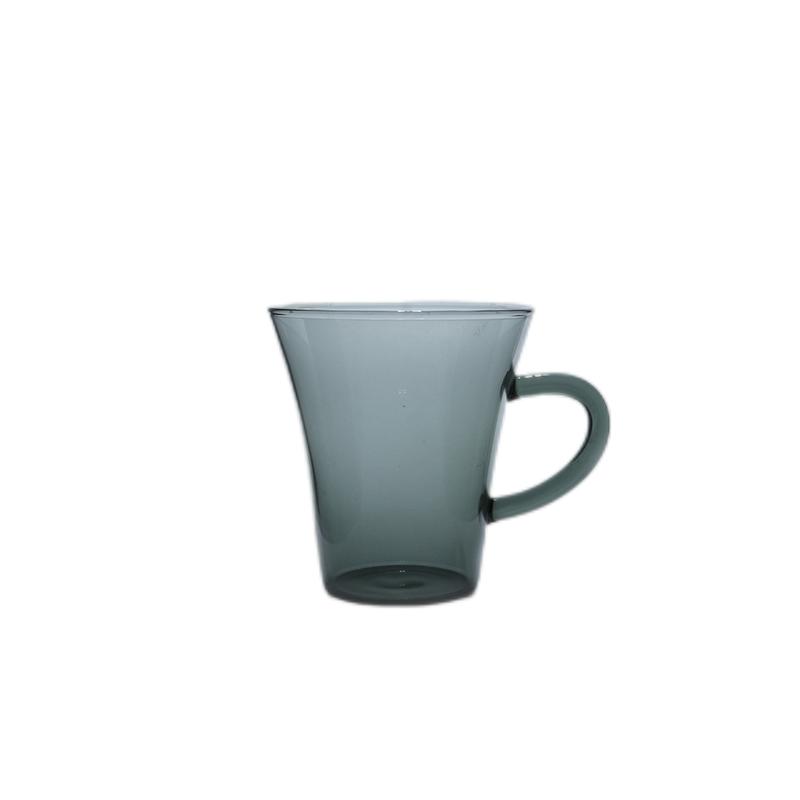 310ml high borosilicate glass single wall coffee cup with handle