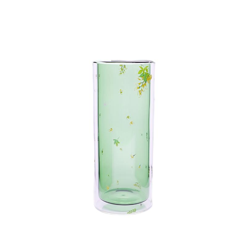 400ml high borosilicate glass double wall tea cup