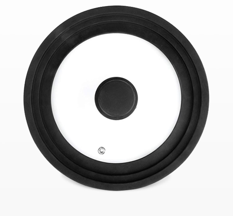 Multi-size black silicone glass lid for cooking pots