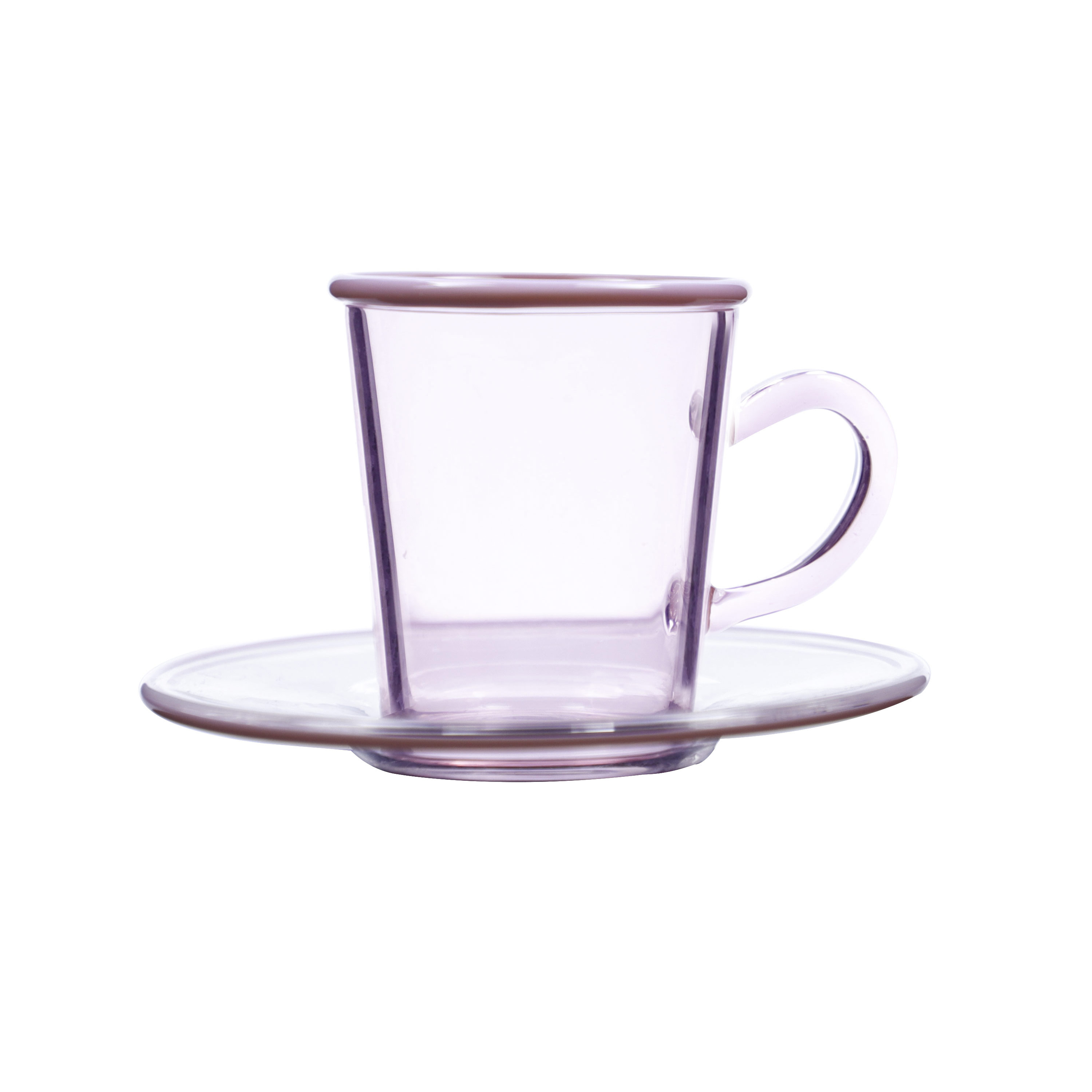 90ml high borosilicate glass single wall coffee cup and saucer