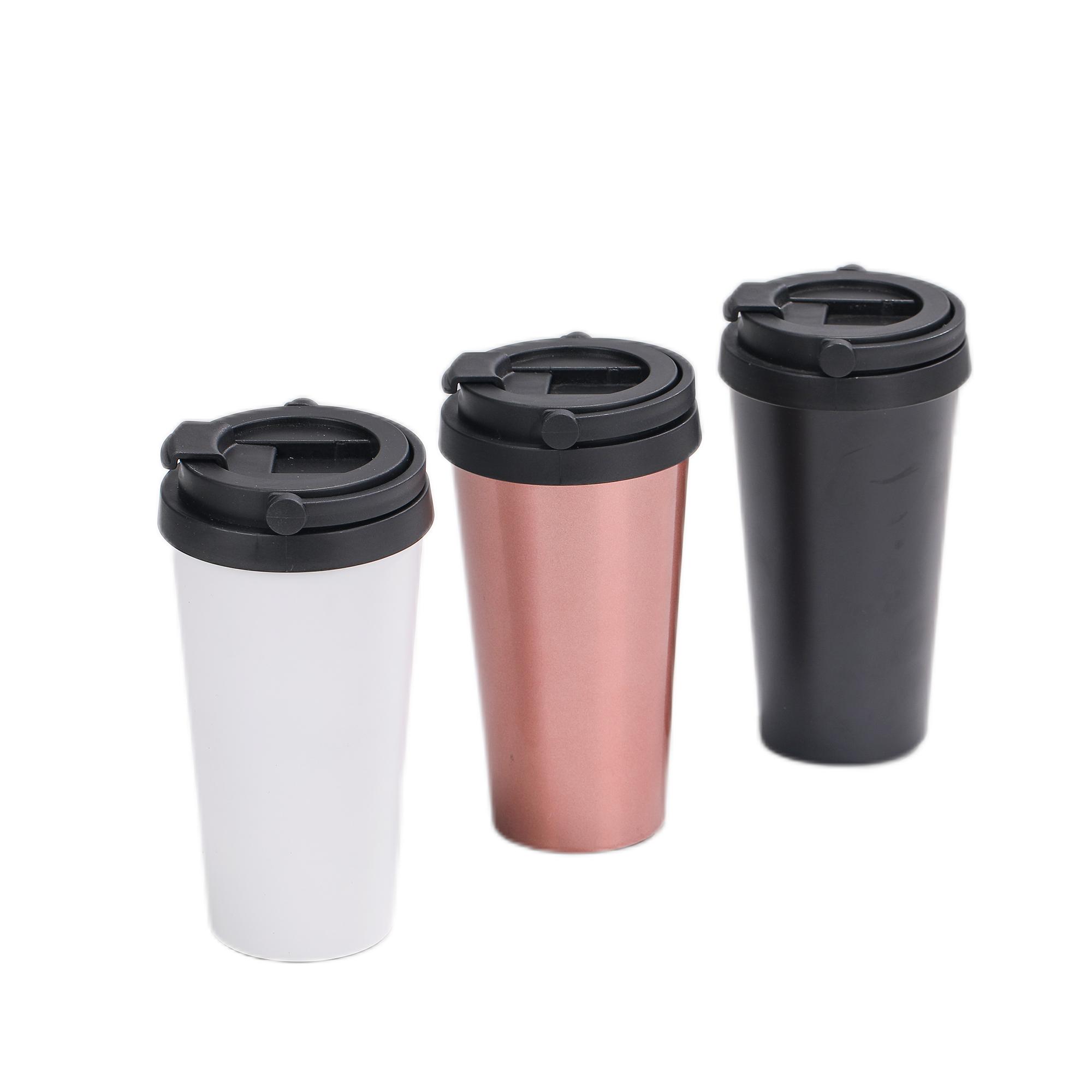 450ml Stainless steel double wall coffee tumbler with handle lid