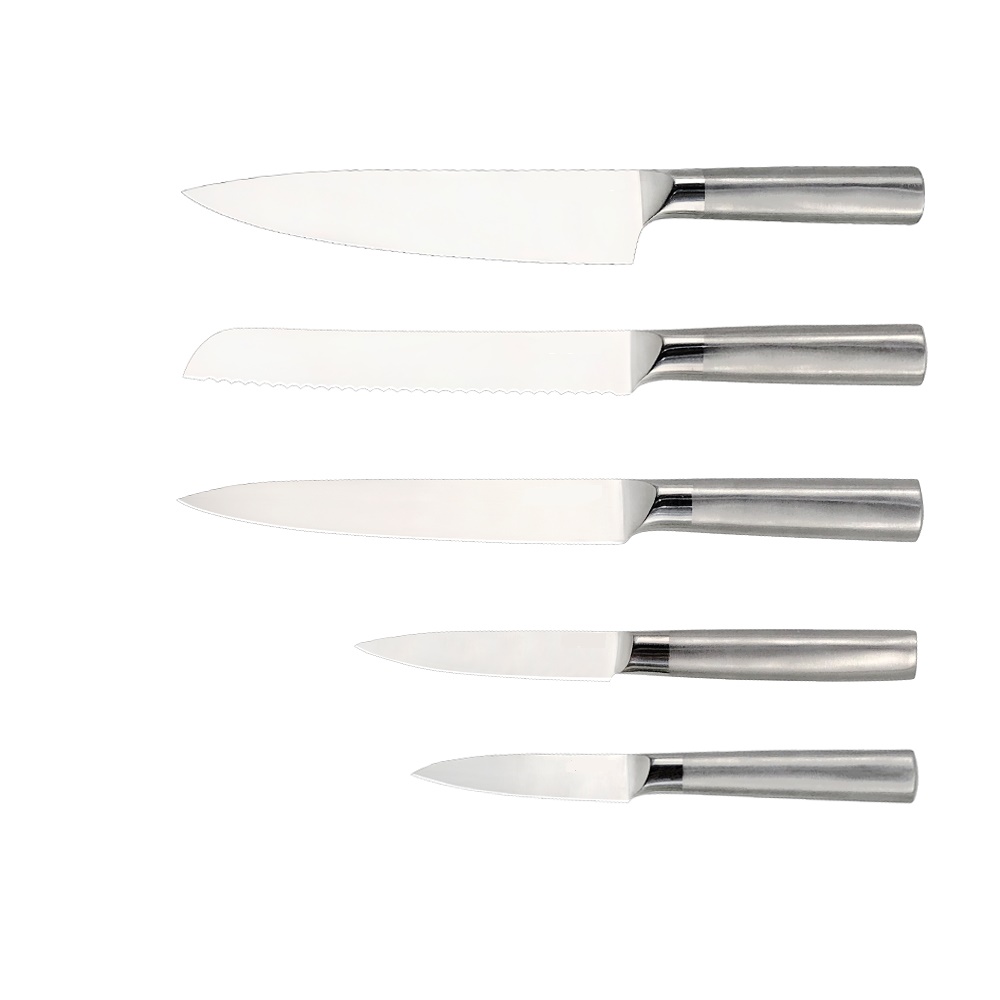 5pcs 3Cr13 kitchen knife set with hollow handle