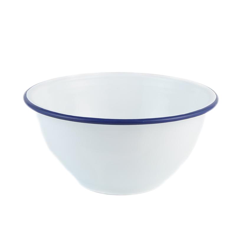 Enamel mixing bowl set with silicone anti slip bottom